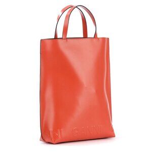 GANNI Medium Banner Tote Bag in Dark Orange